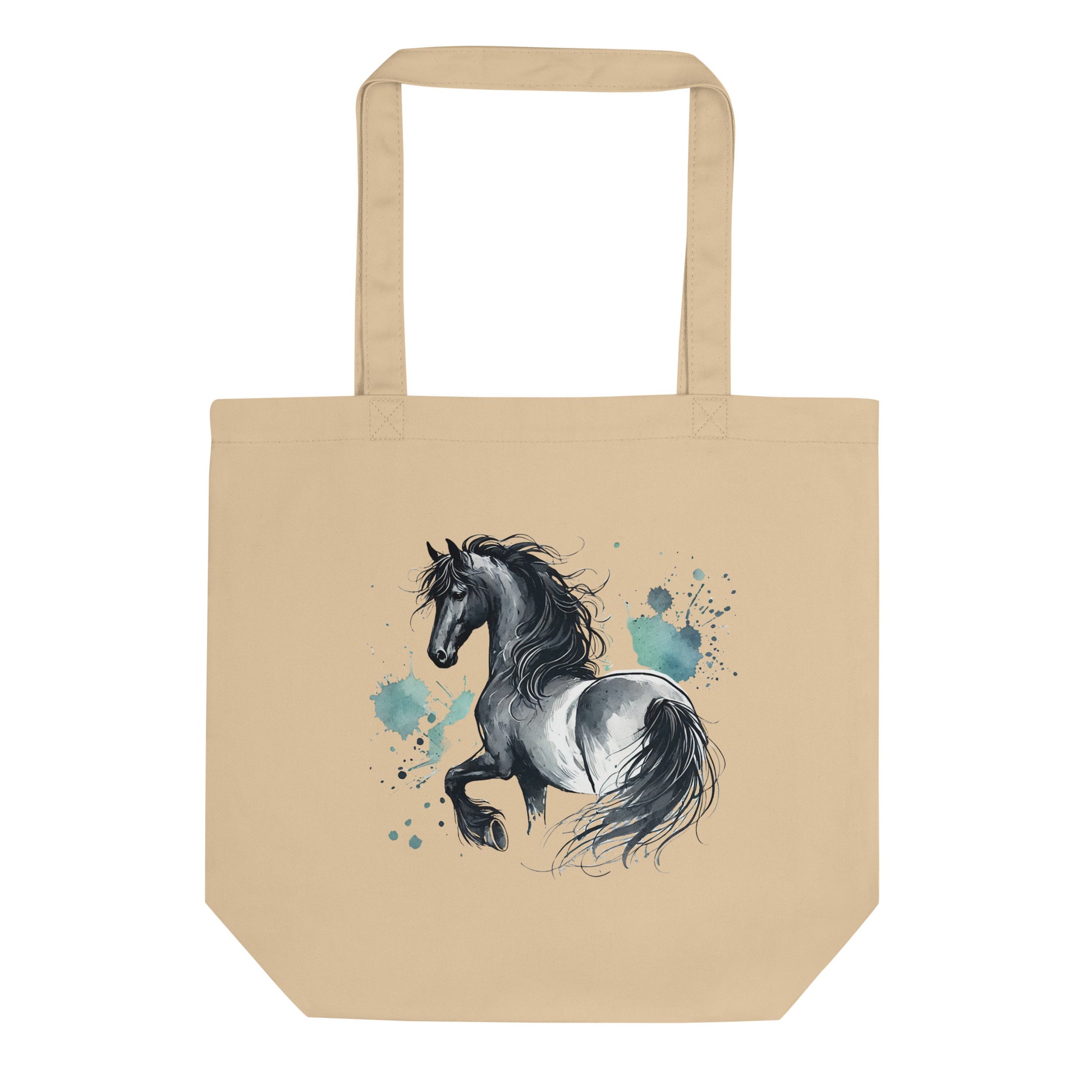 Friesenpferd Aquarell - Bio-Stoffbeutel