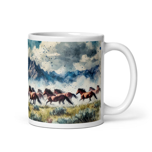 Wildpferde im Galopp - Keramiktasse 11 oz/330 ml