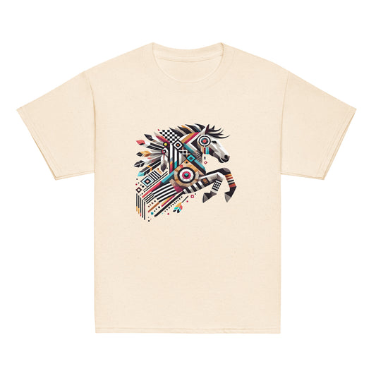 Buntes Indianerpferd – Abstrakt - Kids T-Shirt