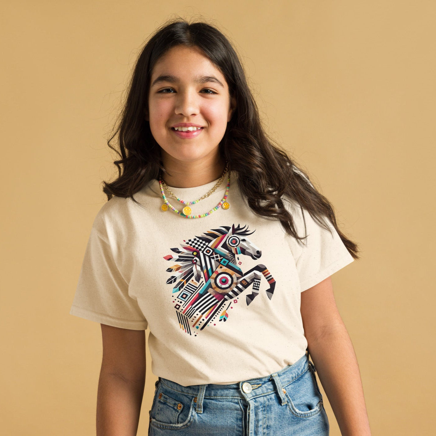 Buntes Indianerpferd – Abstrakt - Kids T-Shirt