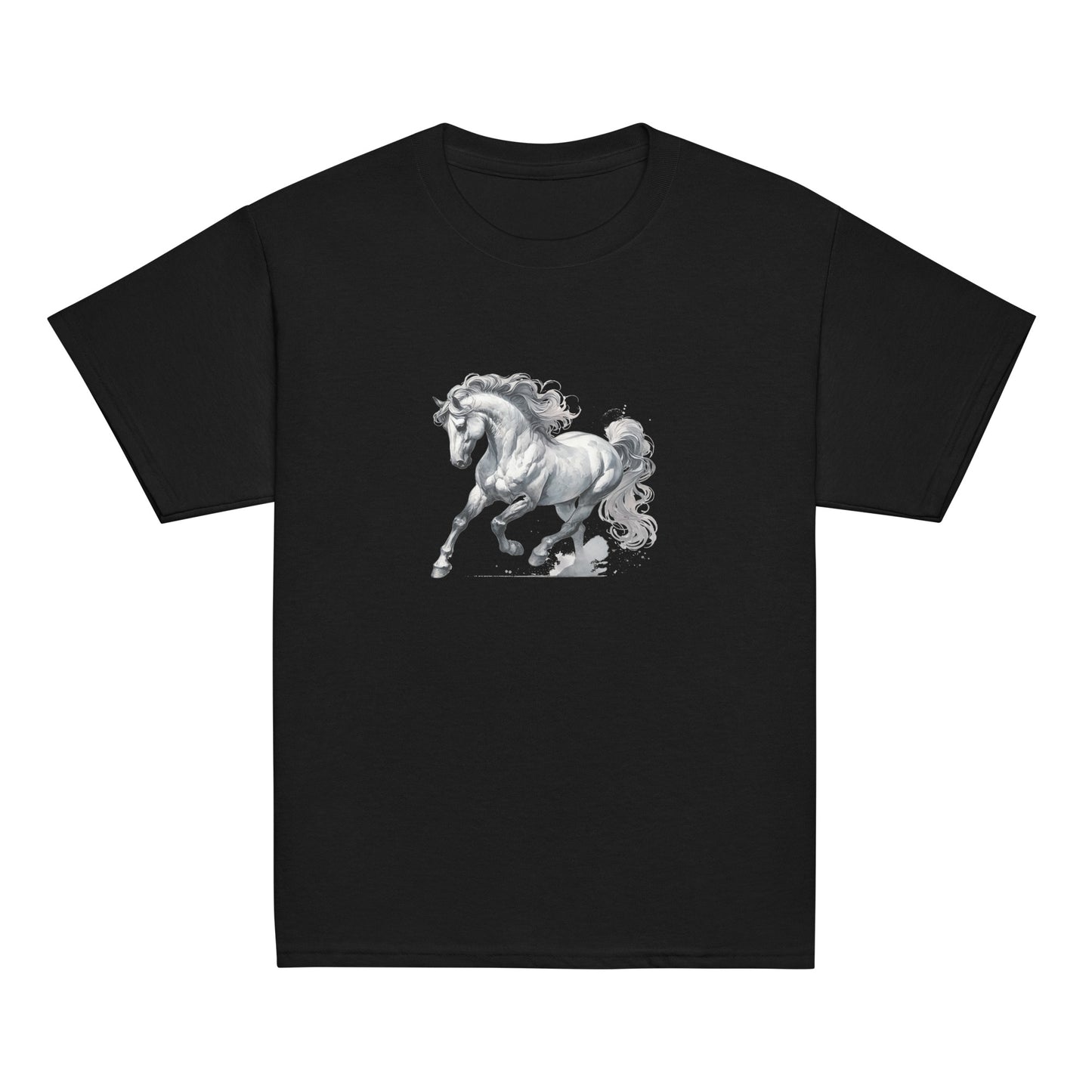 Dynamischer Lipizzaner - Mädchen T-Shirt - 100% Baumwolle