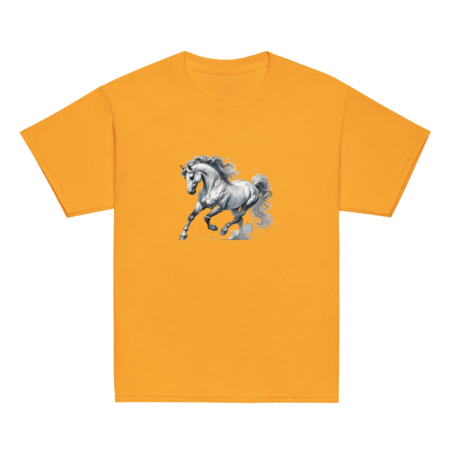 Dynamischer Lipizzaner - Mädchen T-Shirt - 100% Baumwolle