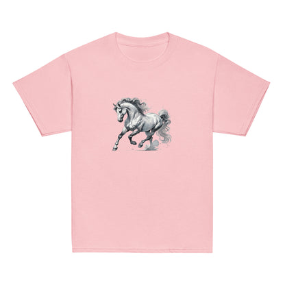 Dynamischer Lipizzaner - Mädchen T-Shirt - 100% Baumwolle